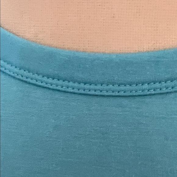 Candace Cameron Bure Light Blue Midi Flutter-Sleeve T-Shirt Dress Round Neckline - Picture 5 of 11